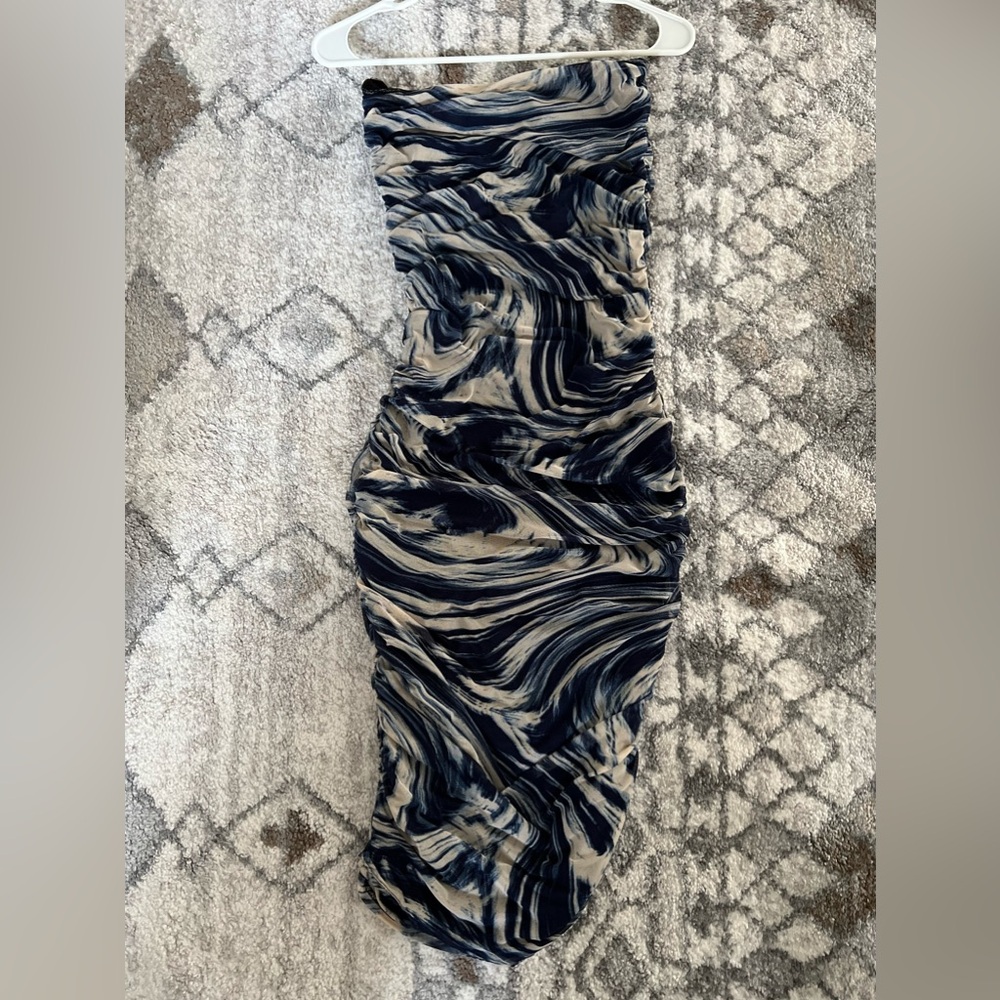 Used Like New See You Monday Dress Navy Blue Color